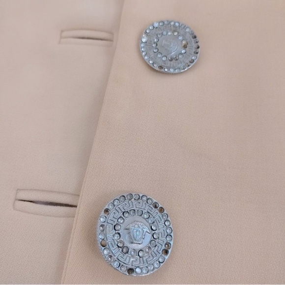 [Versace] Classic Vintage Yellow Blazer Embellished Buttons Women’s Sz 38 / US 2 - Picture 7 of 14